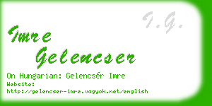 imre gelencser business card